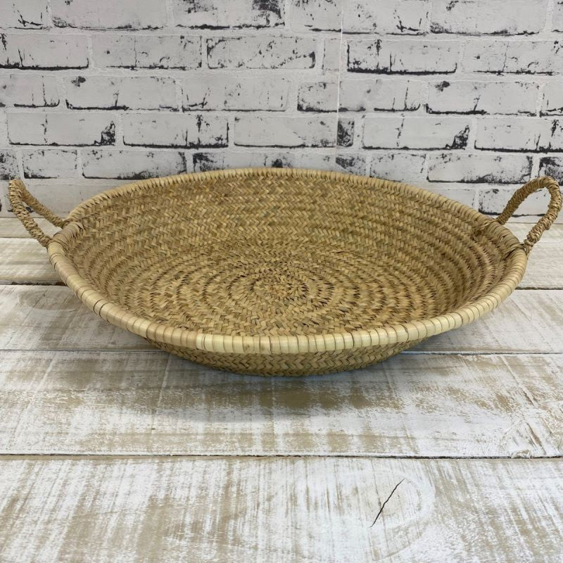 Shallow Woven Basket with Handles NZ