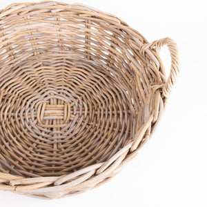 Round grey rattan basket NZ