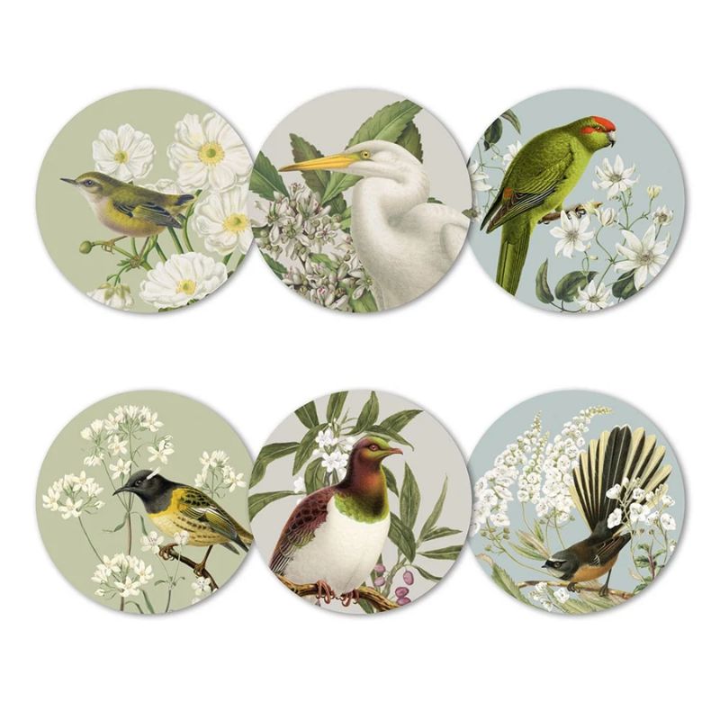 100%NZ Placemats – Birds & Botanicals (Set of 6) in packaging on a white background.