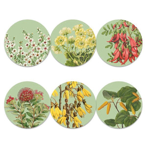 100%NZ Placemats – New Zealand Native Botanicals (Set of 6) laid out on a white background.