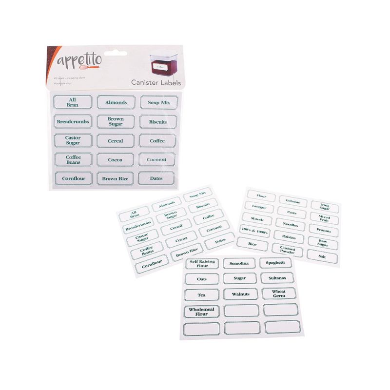 Traditional style Appetito canister labels