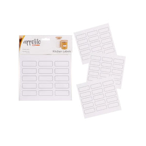 45 blank Appetito Kitchen Labels shown on a white background.