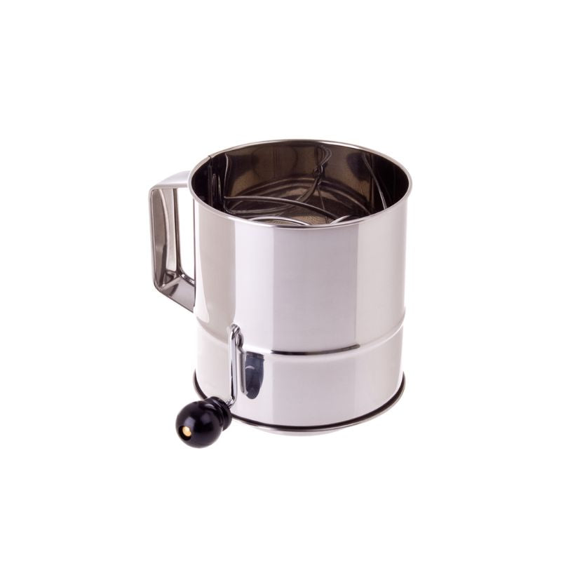 Appetito Stainless Steel Flour Sifter with crank action for easy sifting - NZ