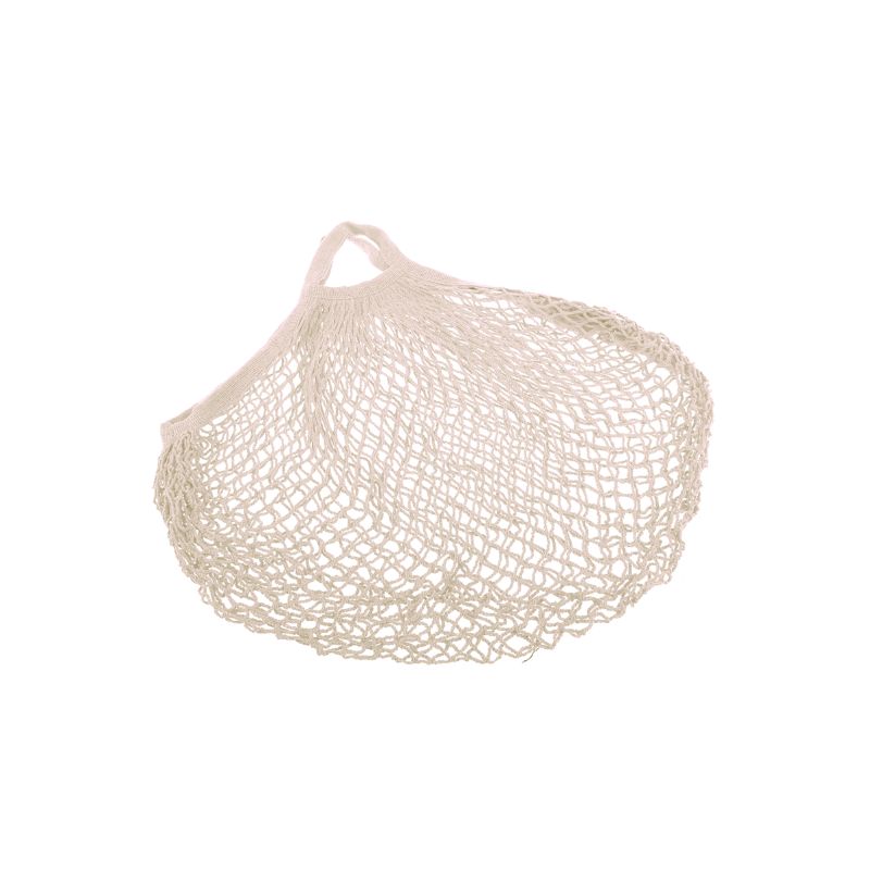 Appetito String Bag with Short Handles shown on a white background with bread and flowers inside.