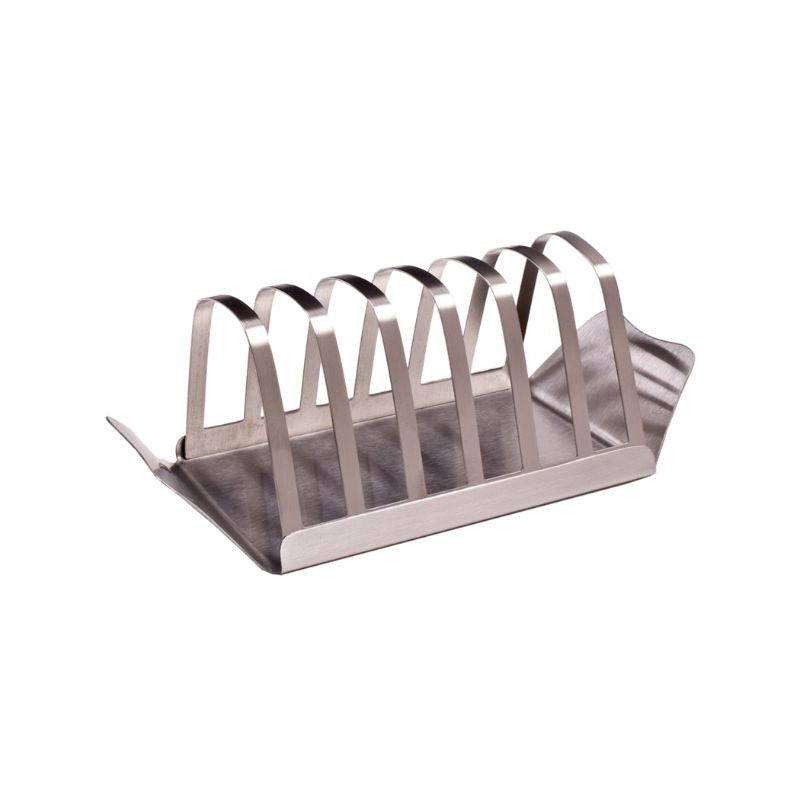 Stainless Steel Toast Rack by Appetito shown with two slices of toast