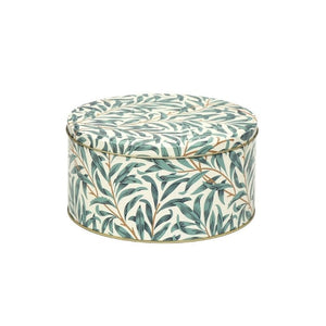 Arts & Crafts William Morris Strawberry Thief small cake tin shown on a white background.