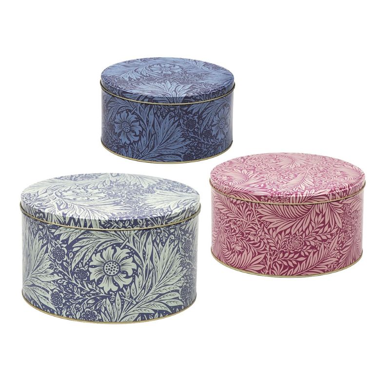 Arts & Crafts Marigold Cake Tins set of 3 stacked shown against a white background.