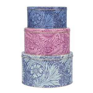 Arts & Crafts Marigold Cake Tins set of 3 stacked shown against a white background.