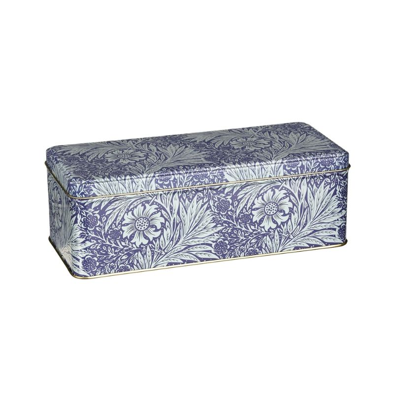 Arts & Crafts Marigold Rectangular Storage Tin shown front on against a white background.