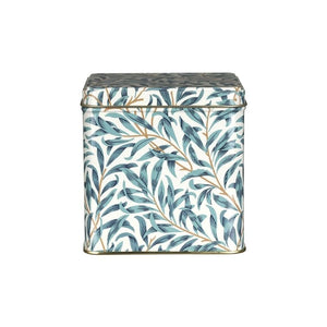 Arts & Crafts Willow Square Tin Caddy shown front on against a white background.