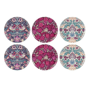 Arts & Crafts Tin Coasters set of 6, three patterns shown against a white background.