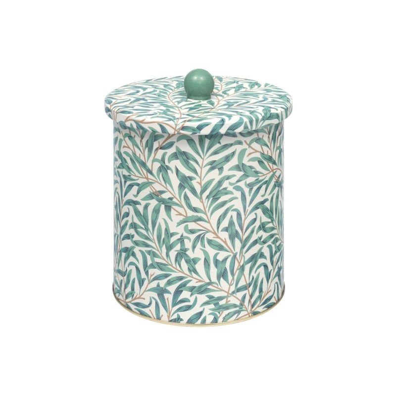 Arts & Crafts William Morris Willow Biscuit Barrel shown against a white background.