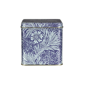 Arts & Crafts Marigold Square Tin Caddy in light blue shown against a white background.