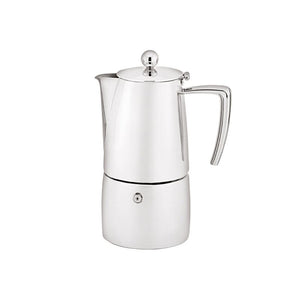 Stainless steel Avanti Art Deco Espresso Maker in 100 ml size shown against a white background.