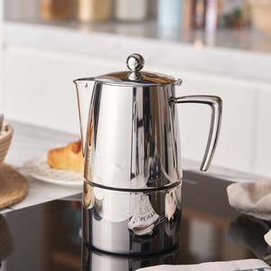 Avanti Art Deco Espresso Maker 500 ml shown on a kitchen bench top with bread.