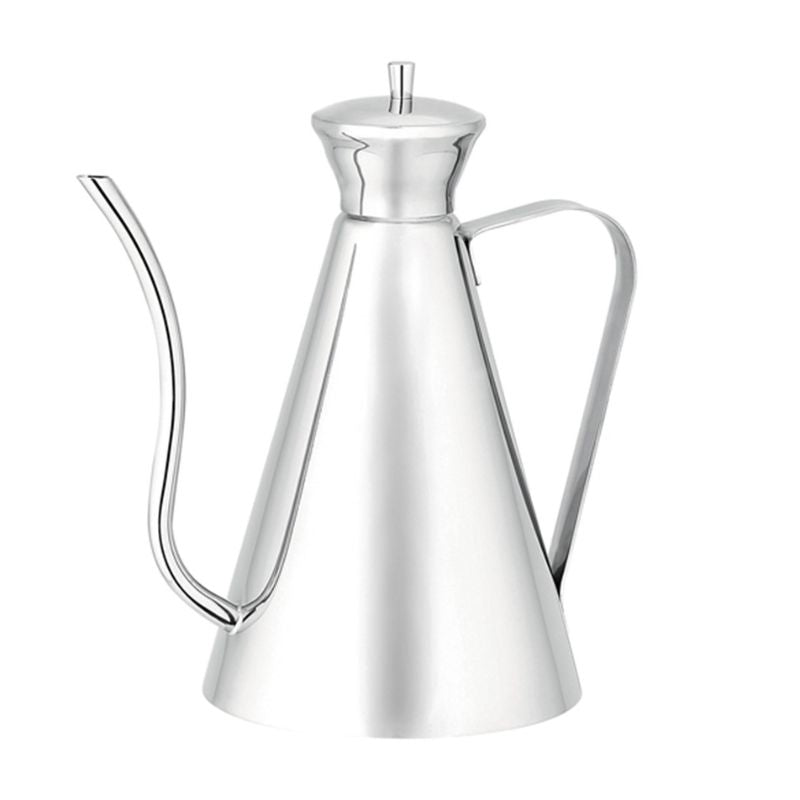 Stainless steel Avanti Art Deco Luxury Oil Can shown against a white background.