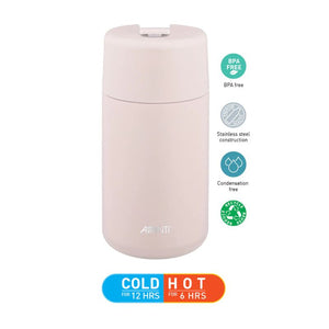 Avanti Brew Insulated Travel Cup with features and benefits on a white background