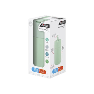 Avanti Brew Insulated Travel Cup in Soft Mint in packaging on a white background