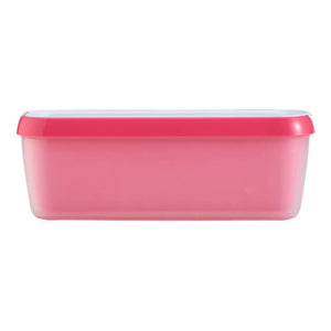 Avanti Easy Scoop Ice Cream Container in pink shown from a front-facing perspective against a plain white background.