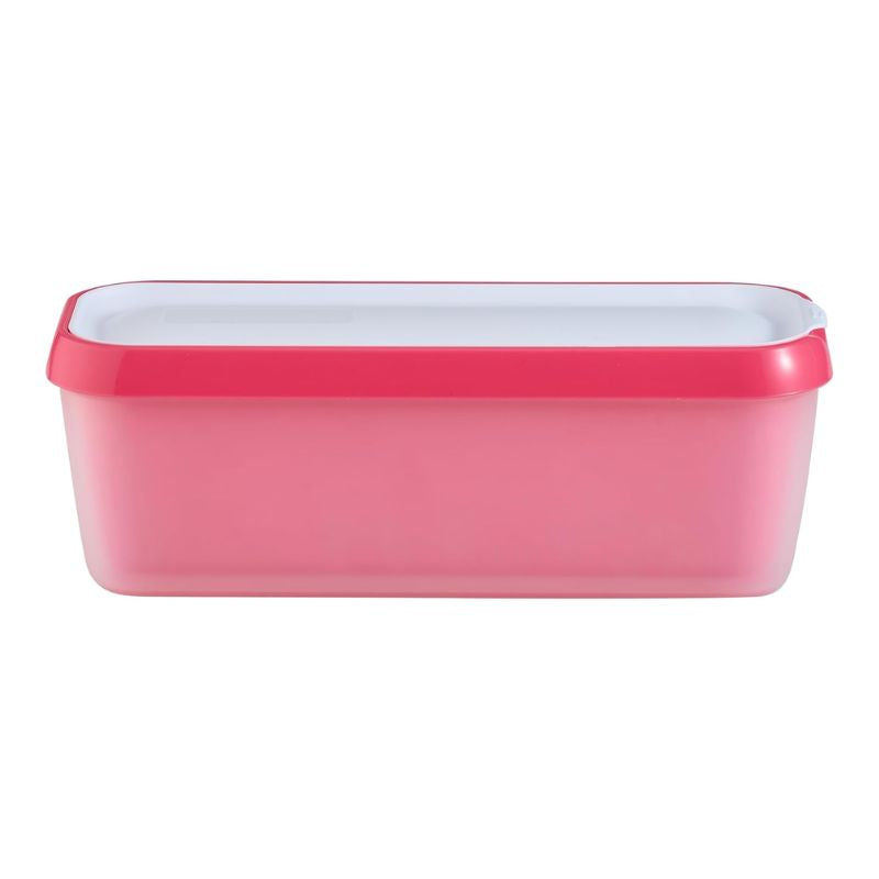 Avanti Easy Scoop Ice Cream Container in a berry pink colour shown on a plain white background.