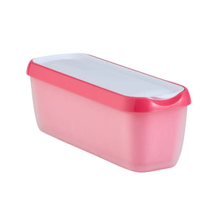 Avanti Easy Scoop Ice Cream Container in a berry pink colour shown on a plain white background.