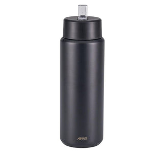 Avanti HydroUltra Vacuum Water Bottle in Black 1 L opened shown against a white background.