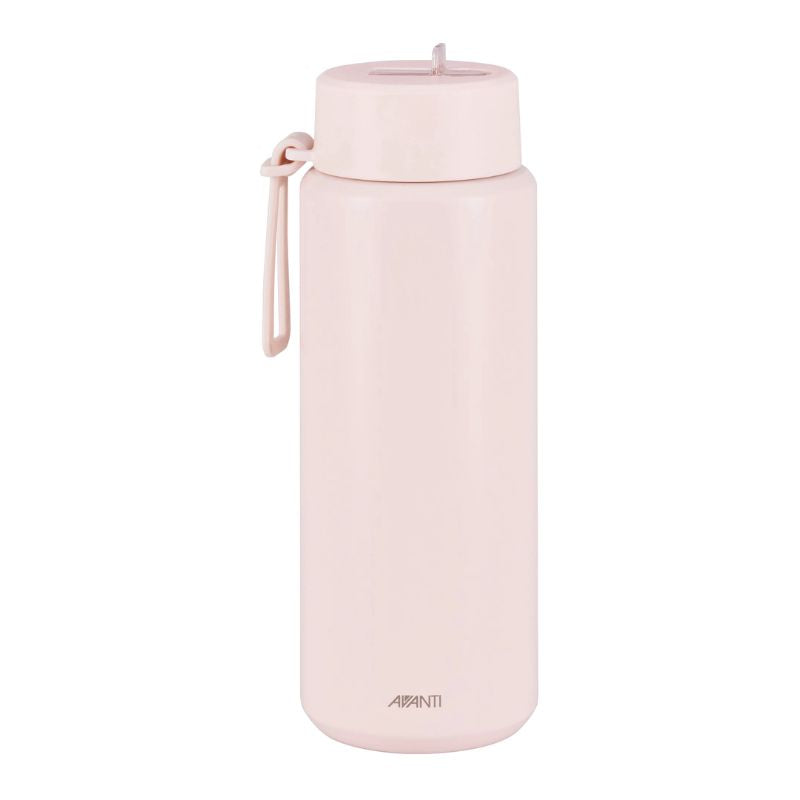 Avanti HydroUltra Vacuum Water Bottle in Blush Pink 1 L shown against a white background.
