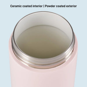 Avanti HydroUltra Vacuum Water Bottle in Blush Pink close up to show the interior.