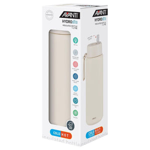 Avanti HydroUltra Vacuum Water Bottle in Soft Mint shown in retail packaging against a white background.