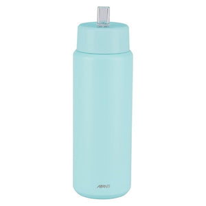 Avanti HydroUltra Vacuum Water Bottle in Sea Breeze Blue 1 L opened shown against a white background.