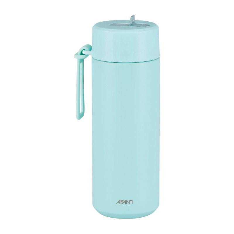 Avanti HydroUltra Vacuum Water Bottle in Sea Breeze Blue 1 L shown against a white background.