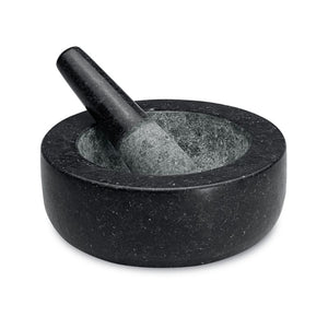 Avanti Low Profile Mortar & Pestle in Black (20 cm) shown against a white background.