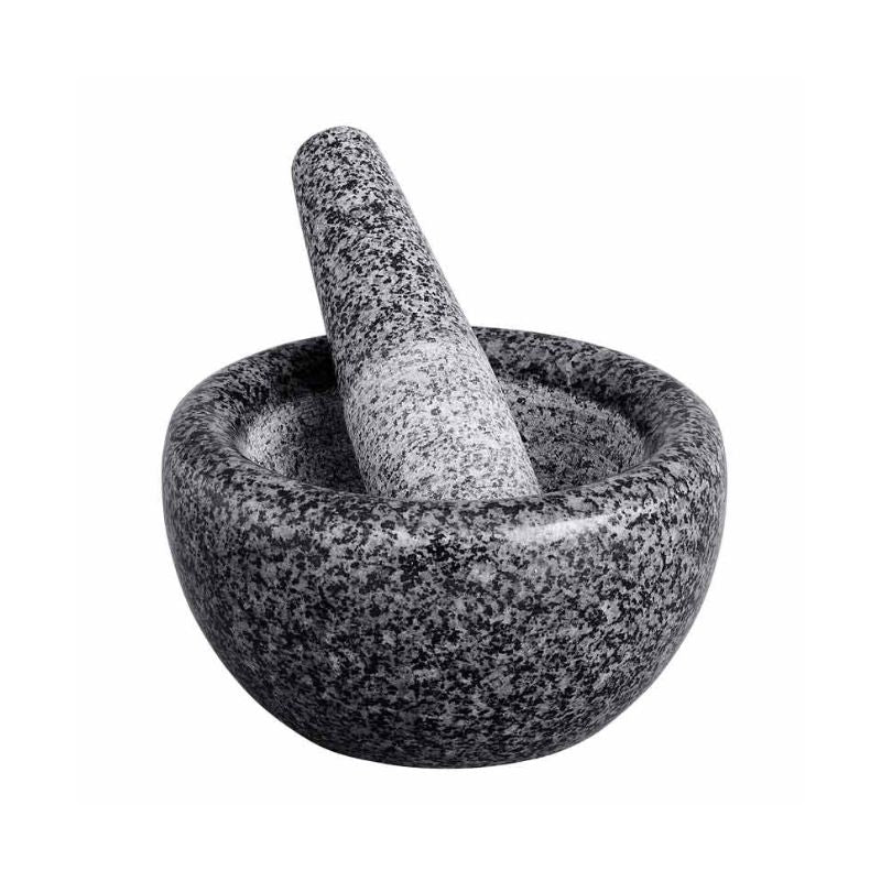 Avanti Pencil Edge Mortar & Pestle Black Speckled (18 cm) shown against a white background.