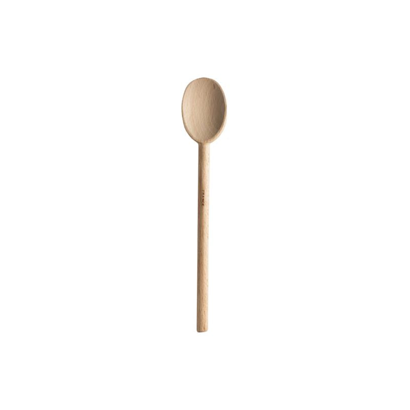 Avanti Regular Beechwood Spoon - 40 cm - long wooden spoon with rounded handle and spoon end on a white background