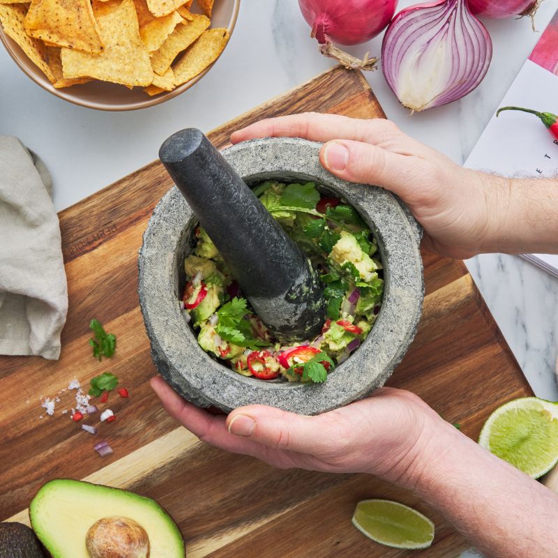 Avanti Rough Mortar & Pestle - Grey (17 cm) shown on a white background.