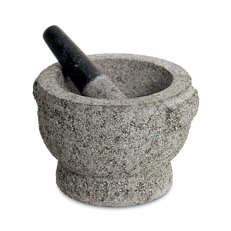 Avanti Rough Mortar & Pestle - Grey (20 cm) on a white background.