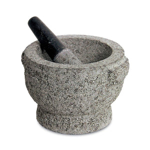 Avanti Rough Mortar & Pestle - Grey (20 cm) on a white background.
