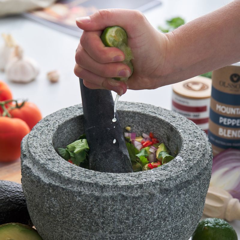Avanti Rough Mortar & Pestle - Grey (20 cm) on a white background.