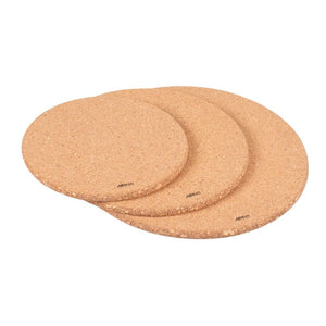 Avanti Round Cork Trivets with Magnets (Set of 3) stacked on a white background