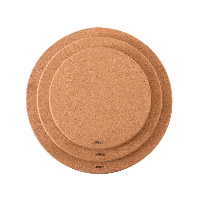 Avanti Round Cork Trivets with Magnets (Set of 3) on a white background