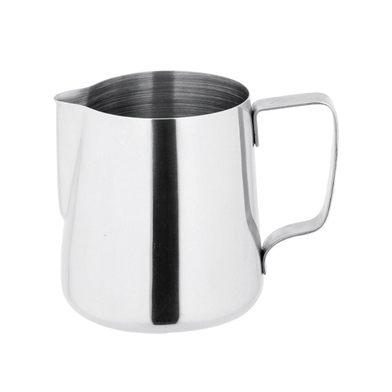 Stainless steel Avanti milk pitcher for foaming milk for cappuccino, latte and hot chocolate drinks.