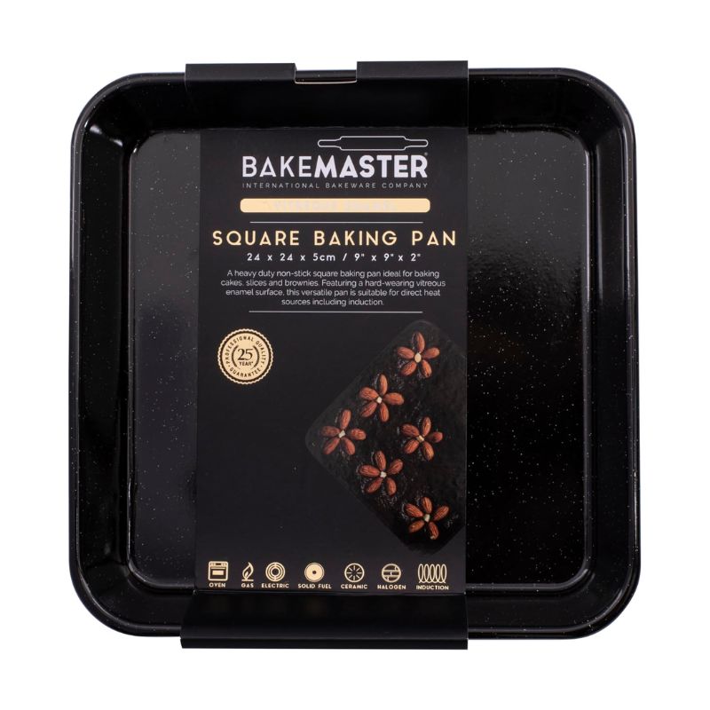 Bakemaster Professional Vitreous Enamel Square Baking Pan on a white background