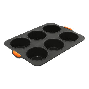 Bakemaster Silicone Large Muffin Pan – 6 Cup on a white background