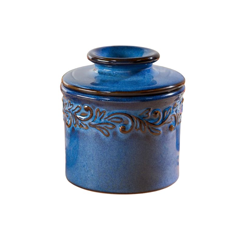 Antique Denim Blue Butter Bell Crock - Butter Storage NZ