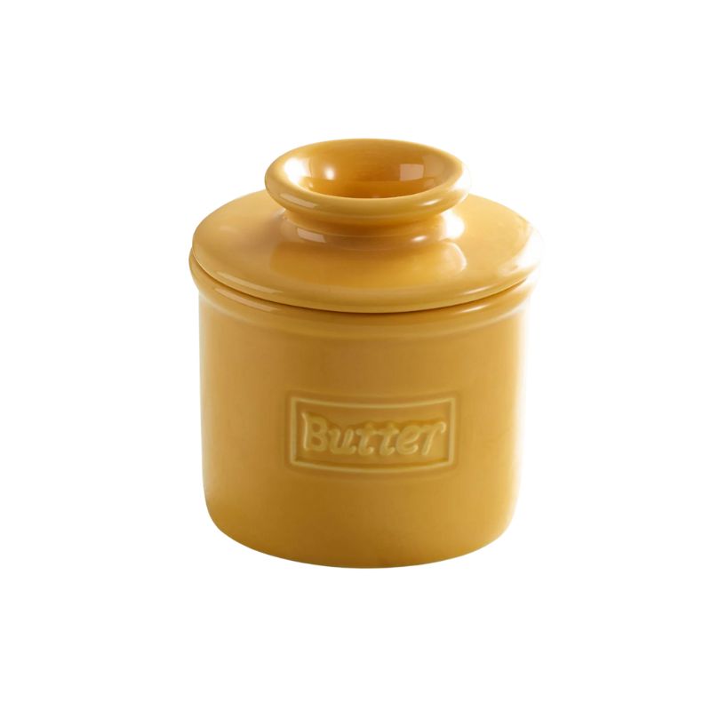Retro Cafe Golden Yellow Butter Bell Crock - Butter Storage NZ