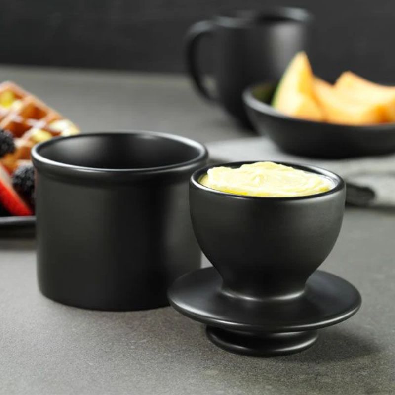 Classic Matte Black Butter Bell Crock - Butter Storage NZ