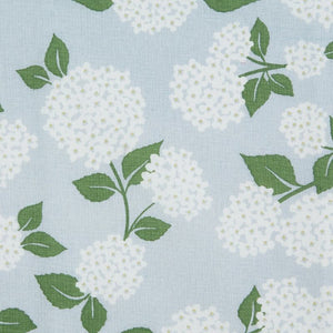 Close up of the fabric of the Design Imports Blue Hydrangea Tea Towel