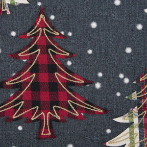 Close up of the Snow Trees Design Imports Christmas Table Runner.