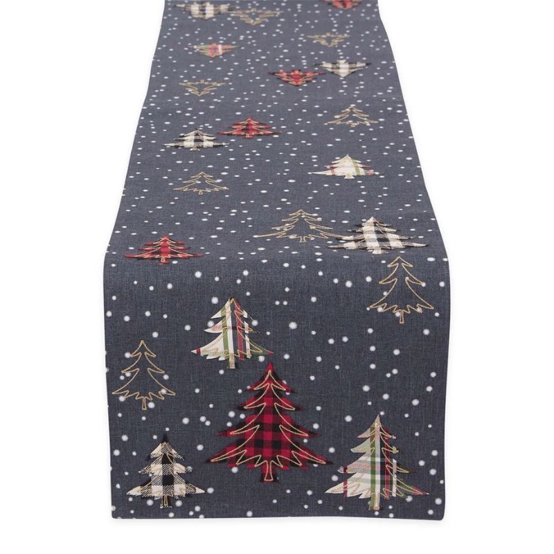 Design Imports Christmas Table Runner – Snow Trees shown against a white background.