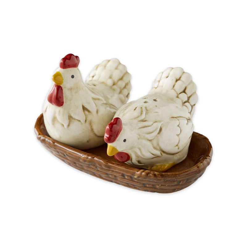 Design Imports Hens Nesting Salt & Pepper Shaker Set on a white background.
